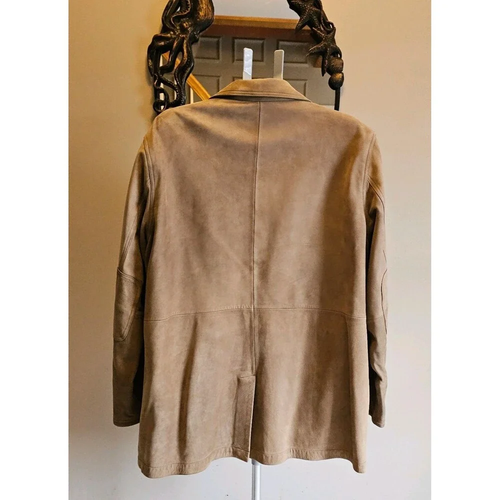 Orvis Leather Field Jacket Mens 46 Brown Blazer Hunting Coat Bandara Zambezi - Picture 9 of 10